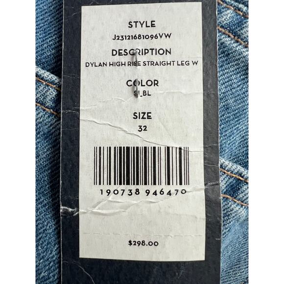 VERONICA BEARD WOMENS 32 DYLAN HIGH RISE STRAIGHT LEG CUFFED ANKLE JEANS BLUE - Picture 13 of 13